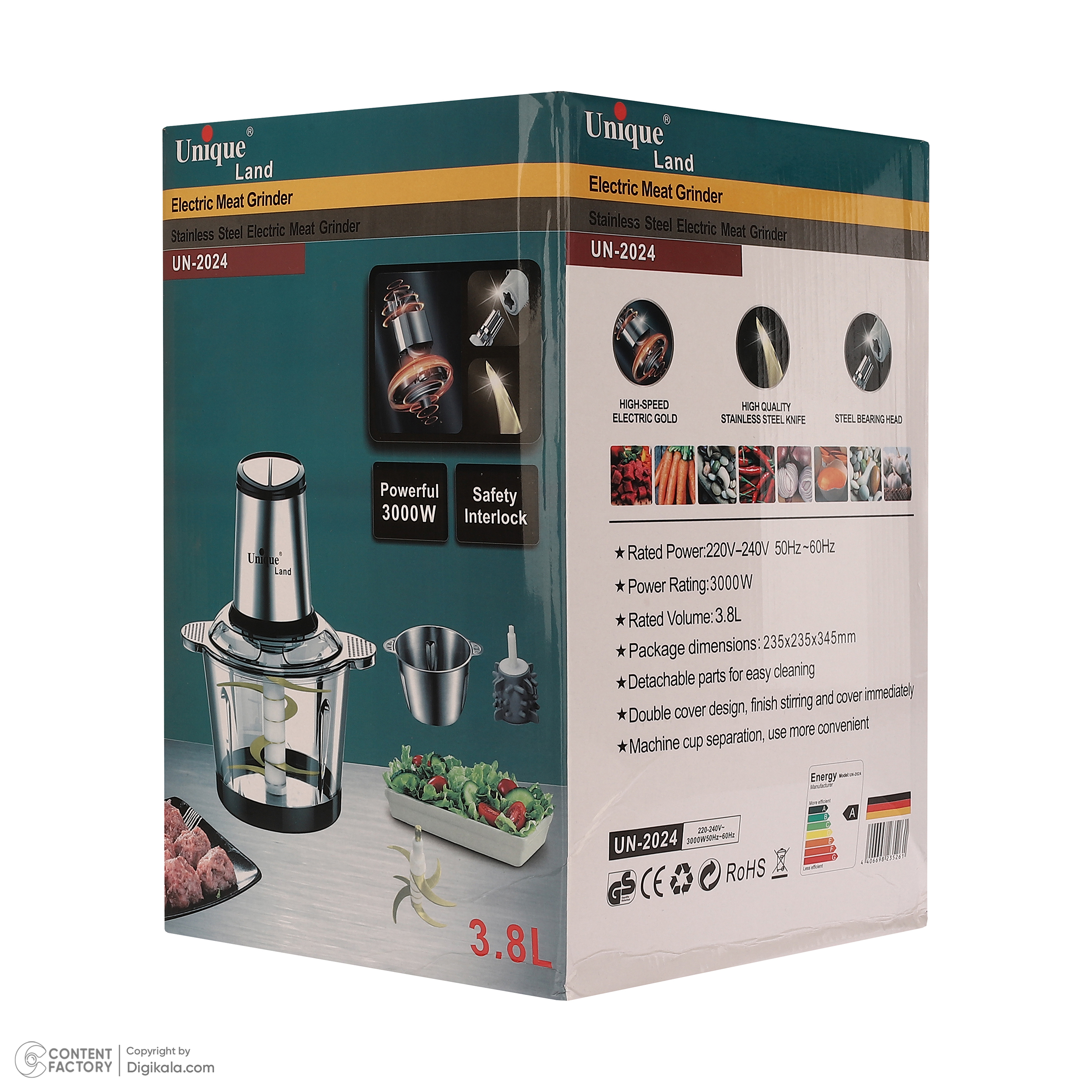 خردکن 3.8 لیتری یونیک لند مدل UN-2024