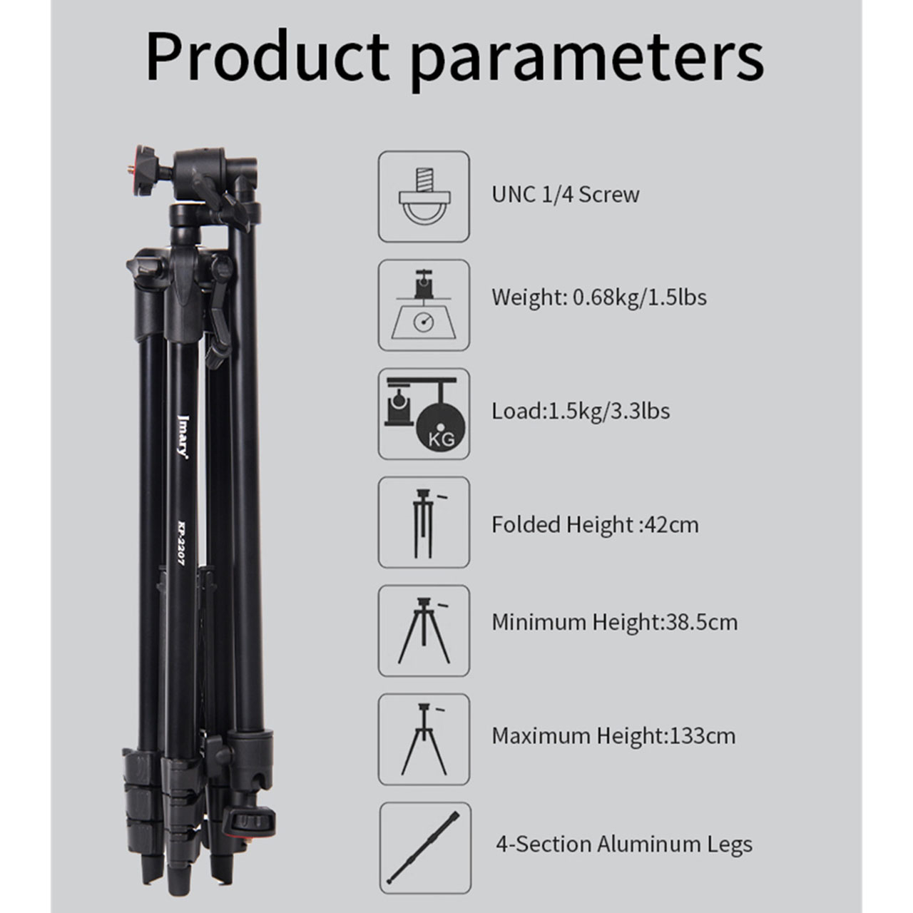 سه پایه دوربین جی ماری مدل KP-2207