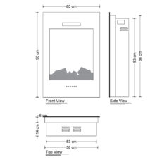 شومینه برقی شومینه اچ بی مدل ID6838-60