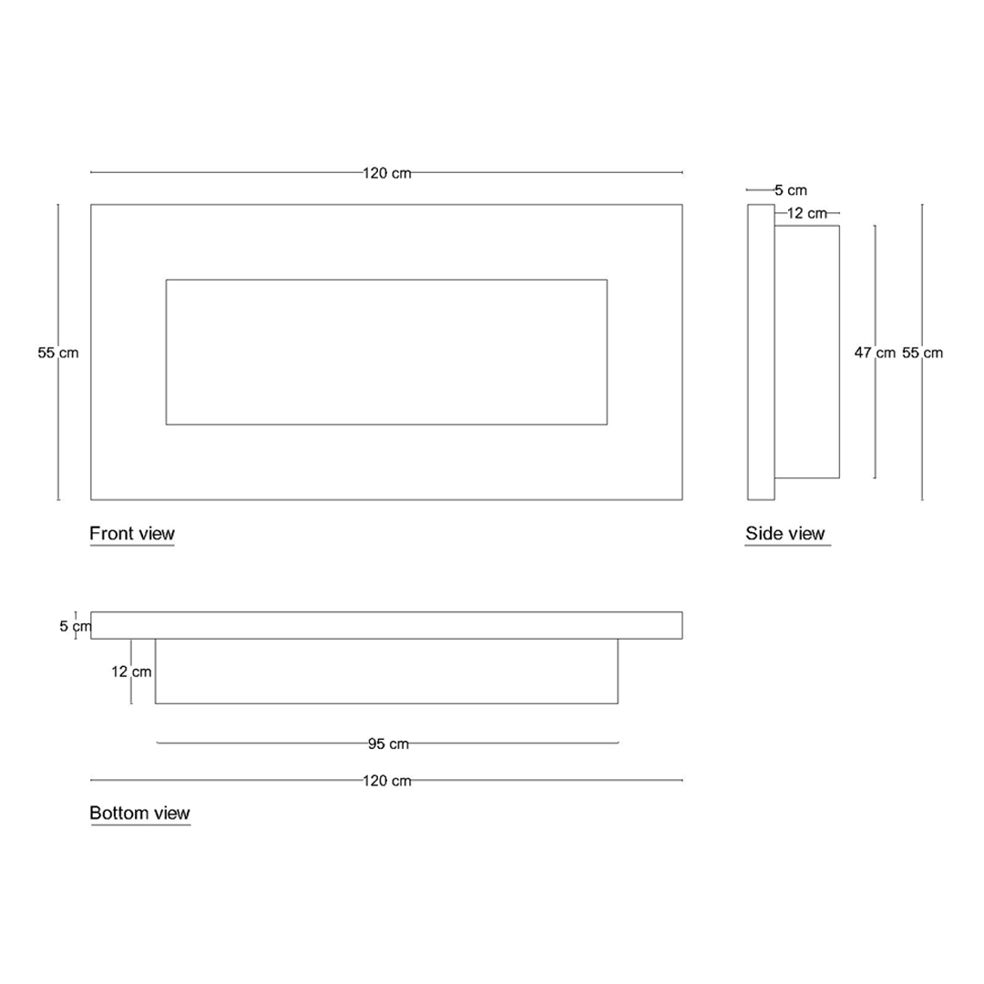 شومینه دیواری برقی شومینه بیستون مدل H.B_120_W16_L2.bs