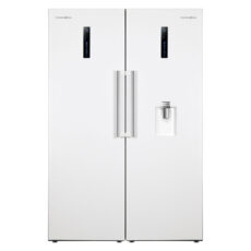 یخچال فریزر دوقلو پاکشوما مدل RTRA-RTFA901 iW (E2) سری Twin Peaks، دارای نمایشگر و بدون برفک، با ارتفاع 187، پهنای 118 و عمق 73 سانتی‌متر، میزان مصرف انرژی A+، دارای 5 طبقه در یخچال و 4 کشو در فریزر