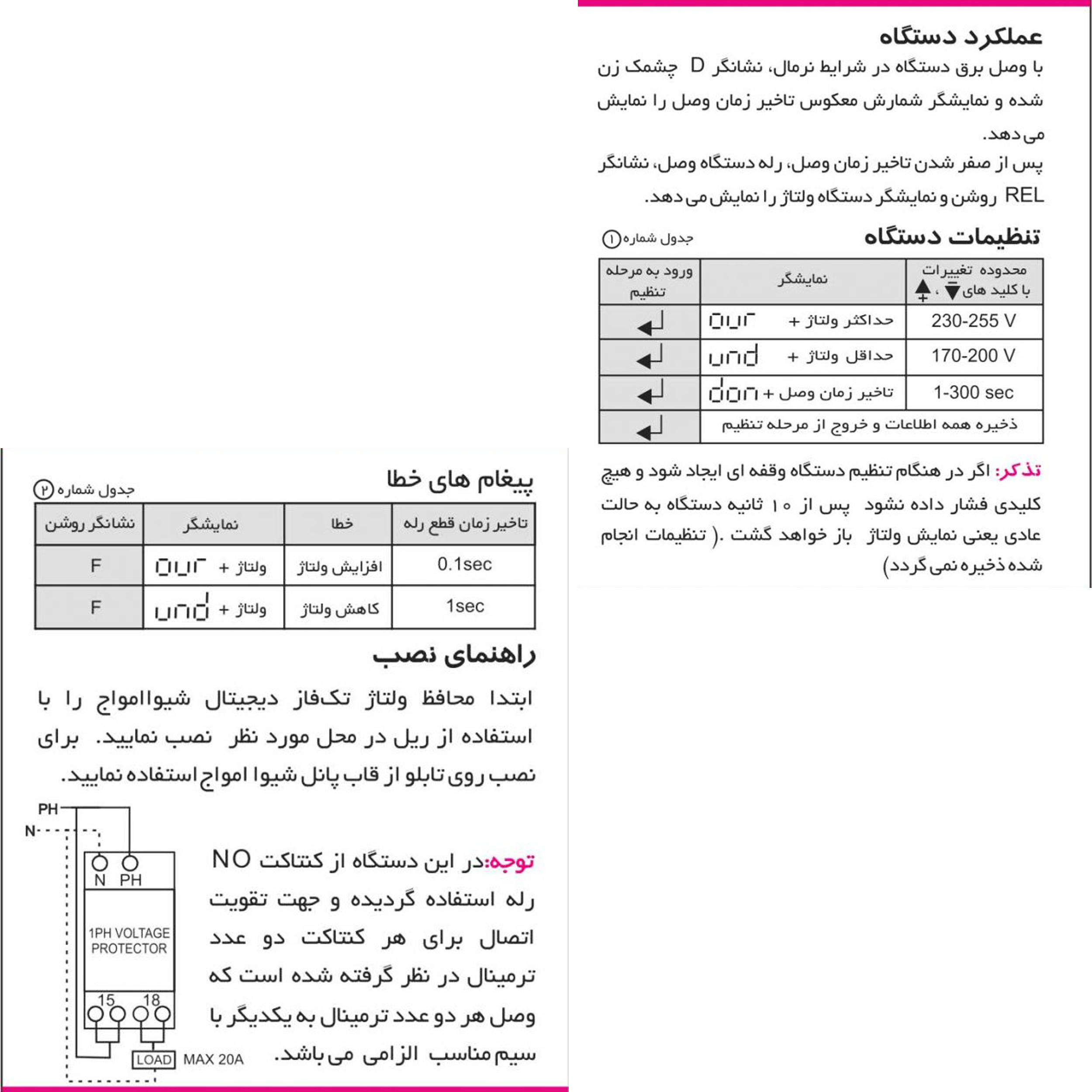 محافظ ولتاژ شیوا امواج مدل VPJN-20