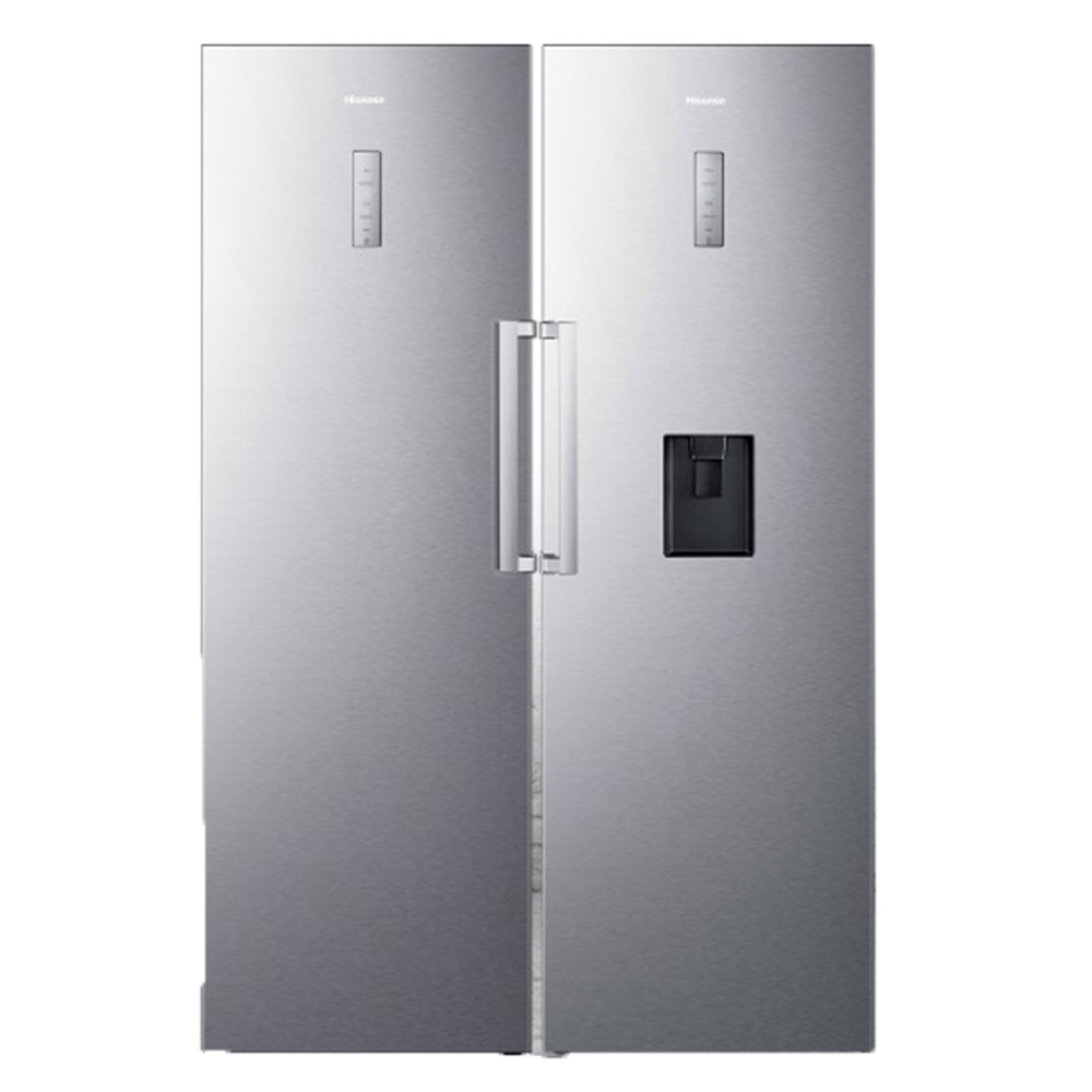 یخچال و فریزر دوقلو 40 فوت هایسنس مدل RS370S/FS270S، دارای نمایشگر و بدون برفک، با ارتفاع 186، پهنای 120 و عمق 67 سانتی‌متر، میزان مصرف انرژی A+، دارای 5 طبقه در یخچال و 5 کشو در فریزر، دارای سیستم نوفراست