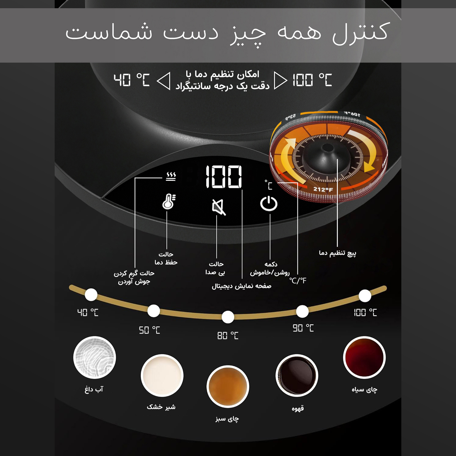 کتری برقی کی ال تی مدل GK90 Pro گنجایش 900 میلی لیتر