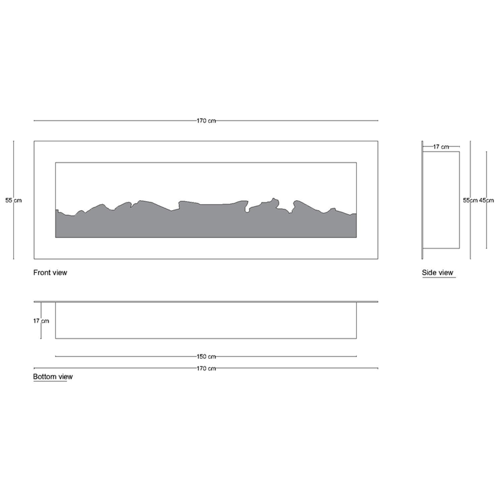 شومینه دیواری برقی شومینه بیستون مدل B.D_170_L2.bs