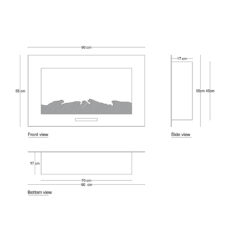 شومینه برقی اود آلوو مدل هیتر جلو تک رنگ 90