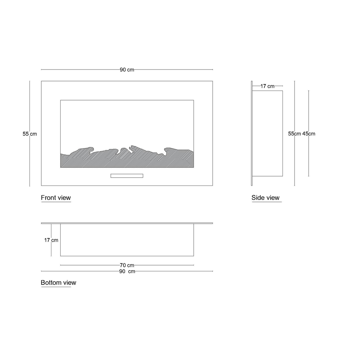 شومینه برقی اود آلوو مدل هیتر جلو تک رنگ 90