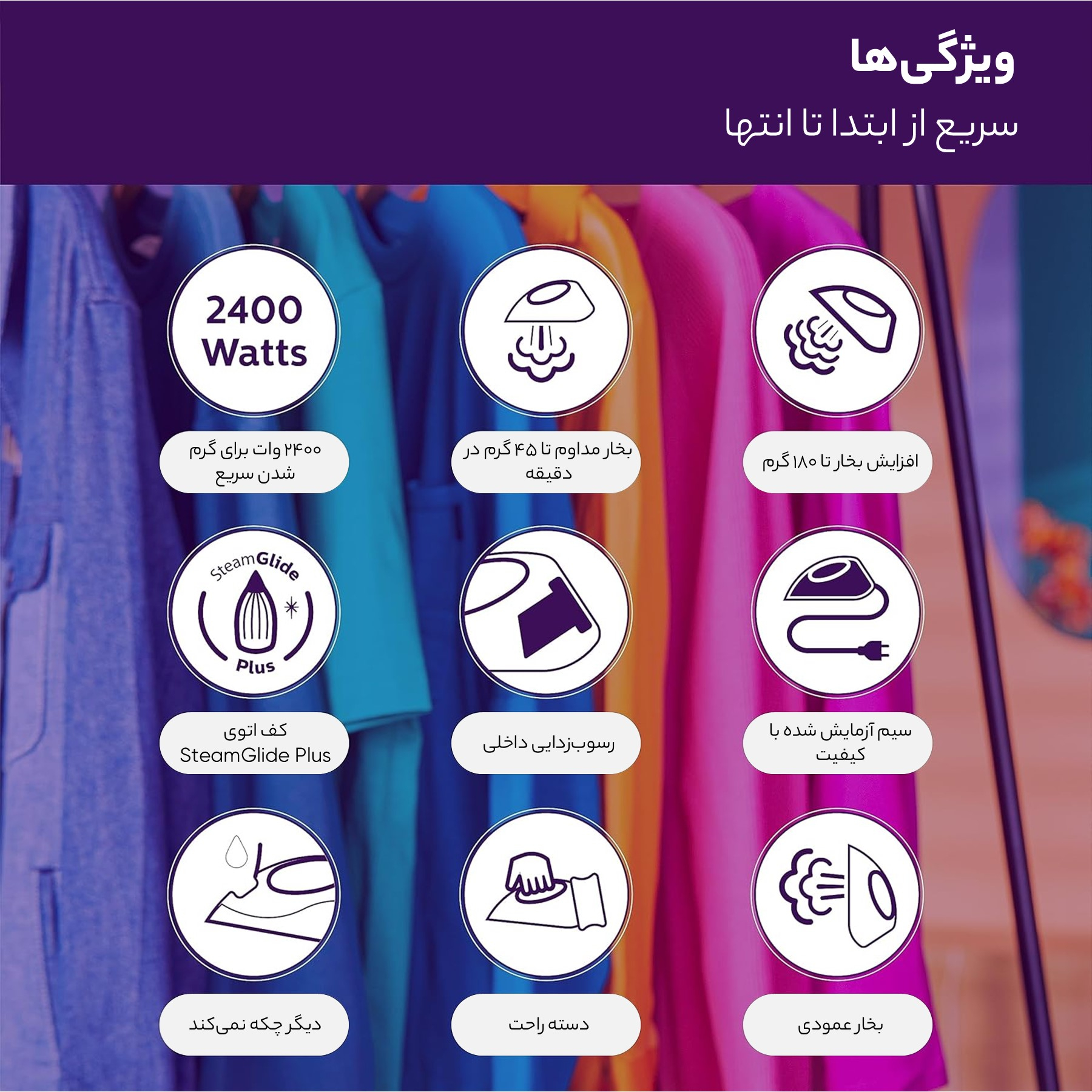 اتو بخار فیلیپس مدل DST5030/80