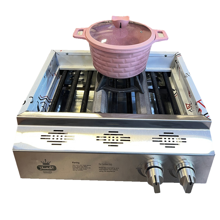 باربیکیو آکماز مدل دو شیر 8 شعله steel mate