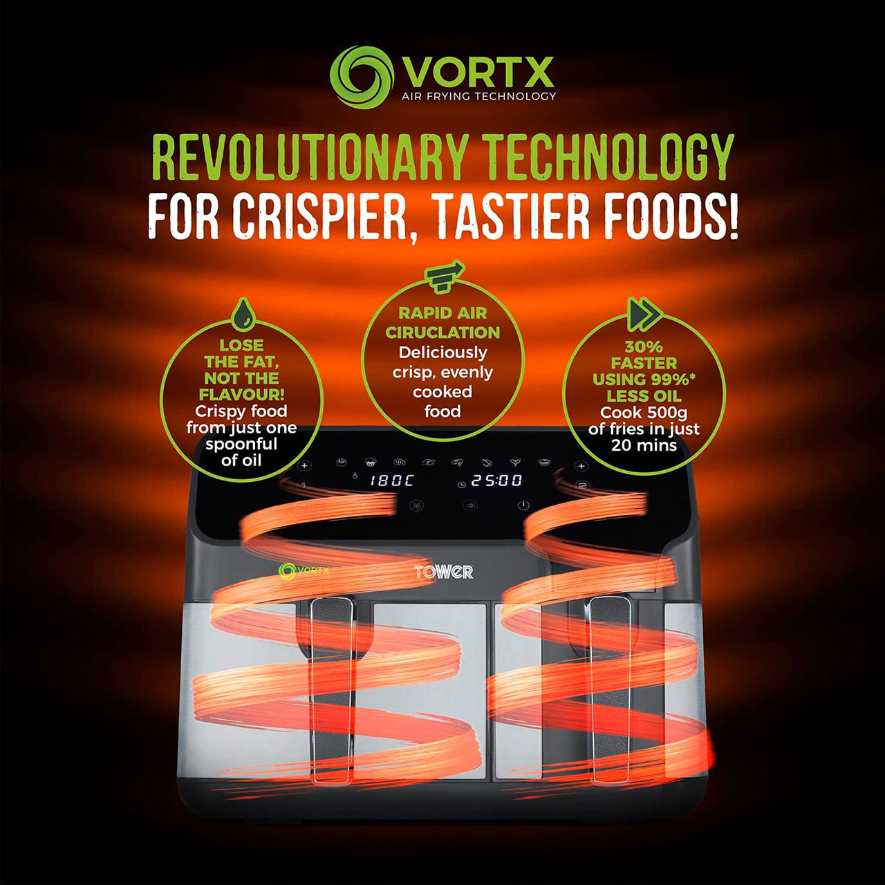 سرخ کن بدون روغن تاور مدل T17099 Vortx