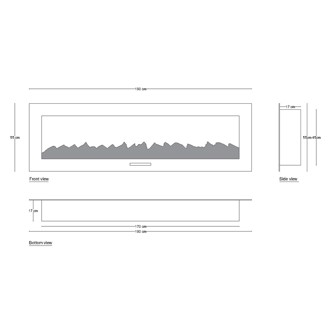 شومینه دیواری برقی شومینه بیستون مدل C.Z_190_L2.bs
