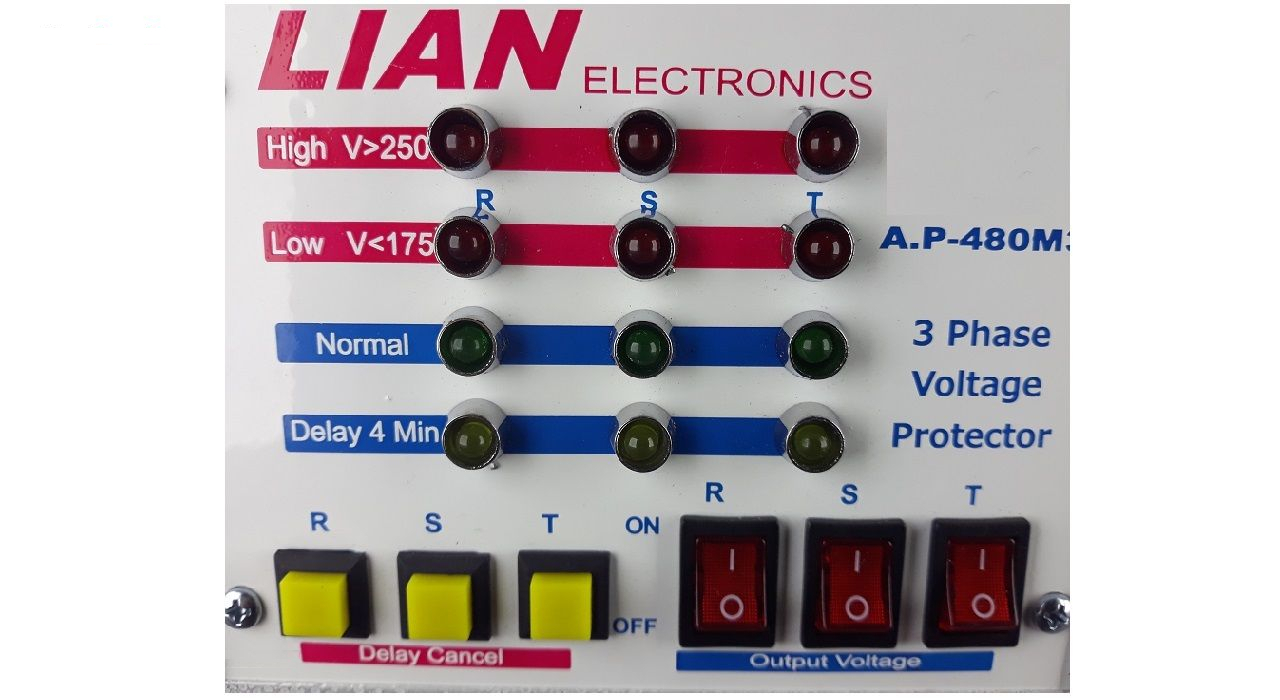 محافظ ولتاژ سه فاز لیان الکترونیک مدل A.P-480M3