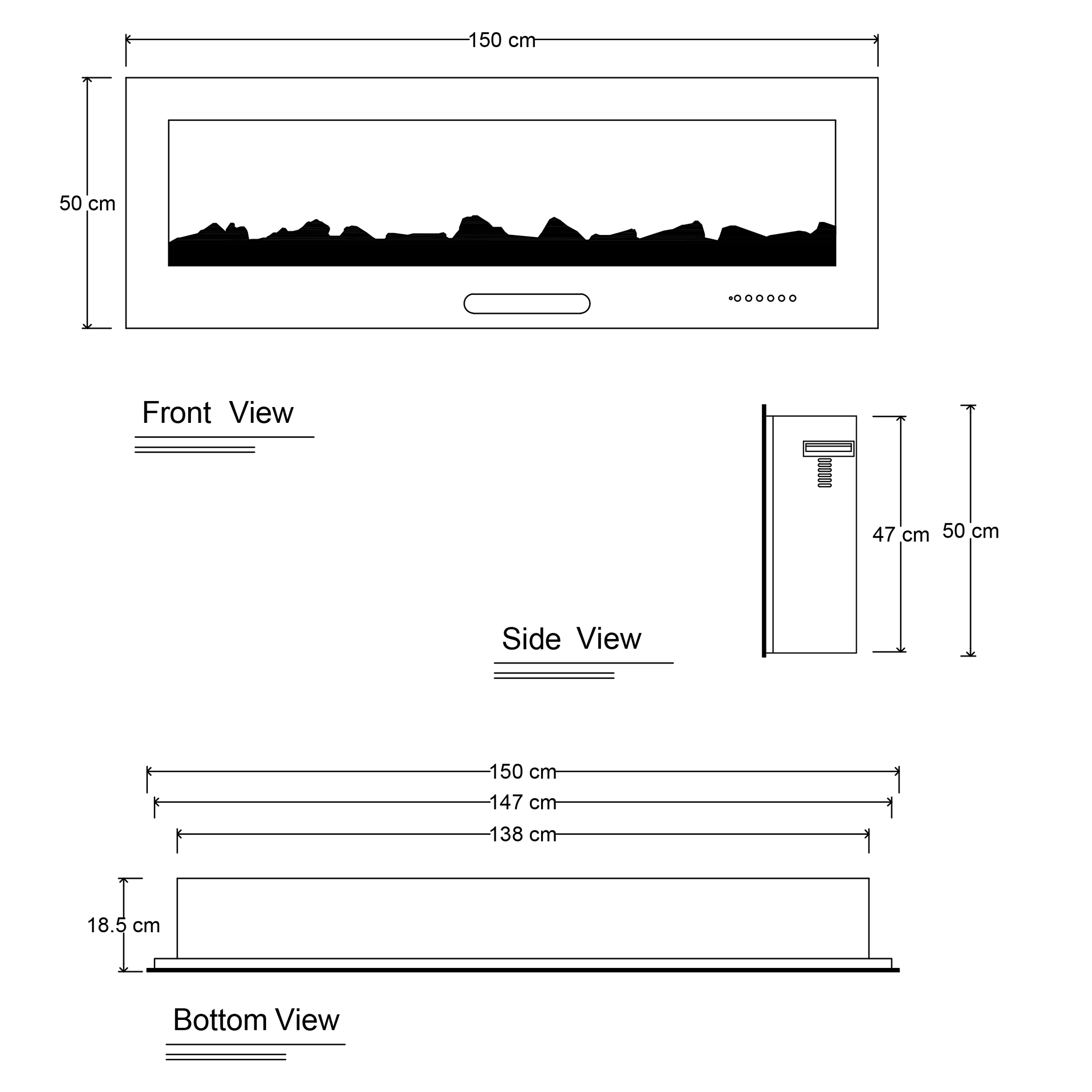 شومینه برقی اچ بی مدل LCD-150