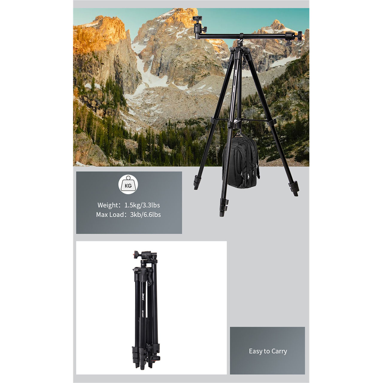 سه پایه دوربین جی ماری مدل KP-2207