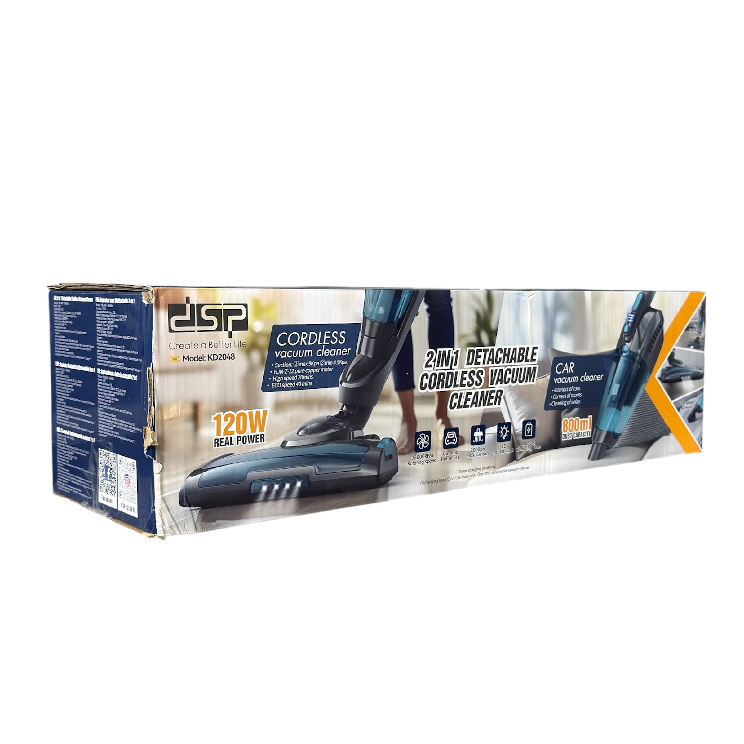 جارو شارژی عصایی دی اس پی مدل KD2048