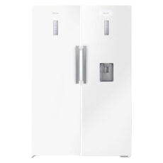 یخچال و فریزر دوقلو 40 فوت هایسنس مدل RS370W/FS270W، دارای نمایشگر و بدون برفک، با ارتفاع 186، پهنای 120 و عمق 67 سانتی‌متر، میزان مصرف انرژی A+، دارای 5 طبقه در یخچال و 5 کشو در فریزر، دارای سیستم نوفراست