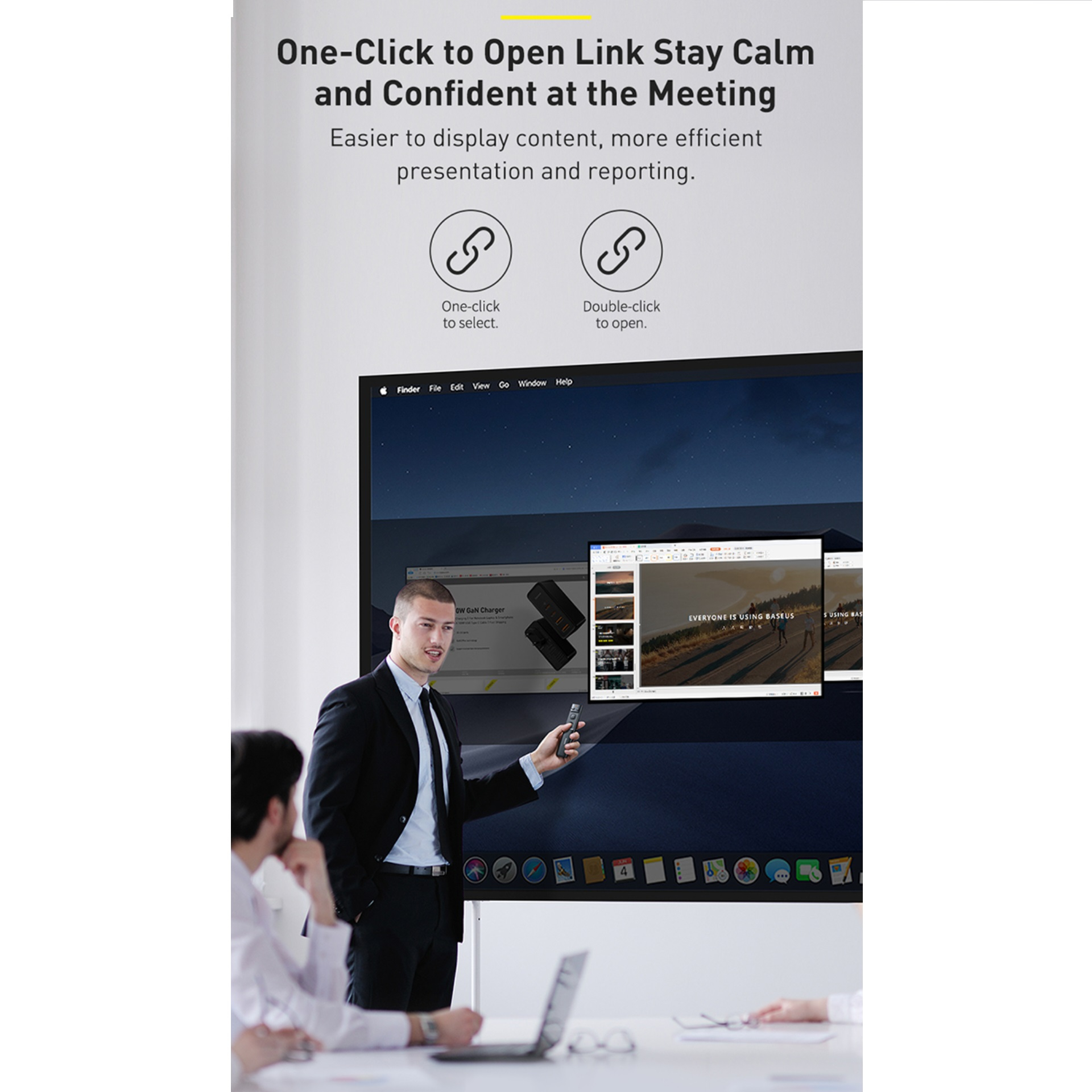 پرزنتر بی سیم باسئوس مدل WKCD010013 Green Laser