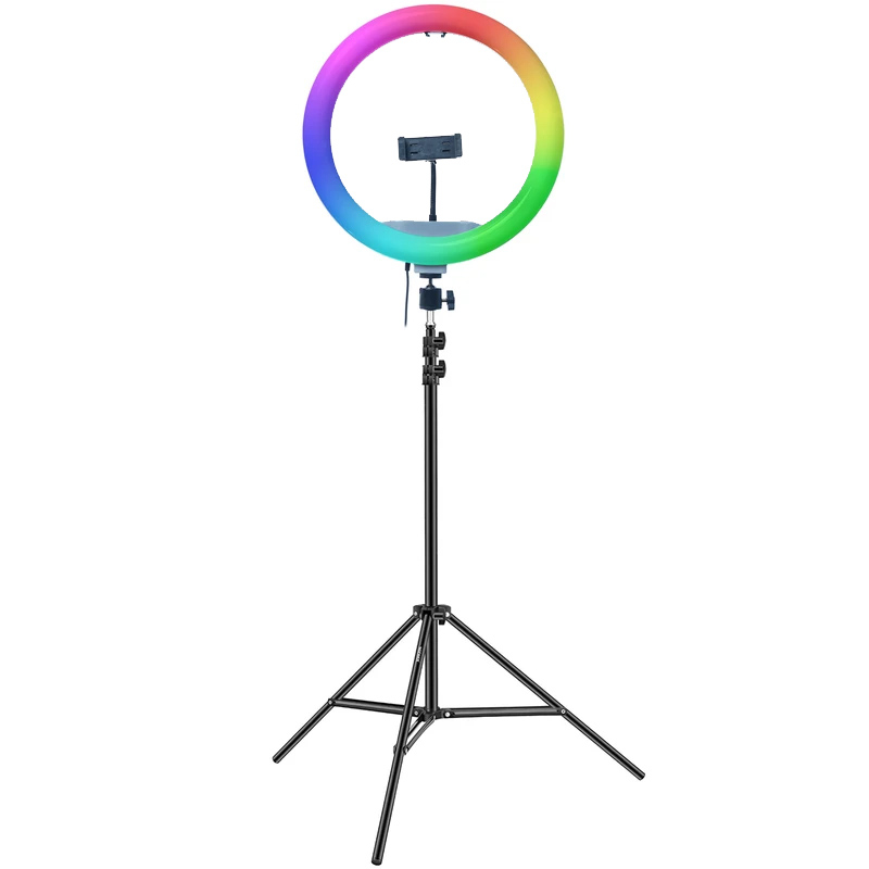 رینگ لایت مدل LJJ-33 RGB SK به همراه سه پایه نگهدارنده