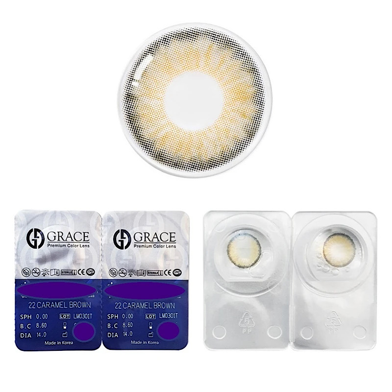 لنز چشم گریس شماره ٢٢ رنگ کاراملی مجموعه ۶ عددی