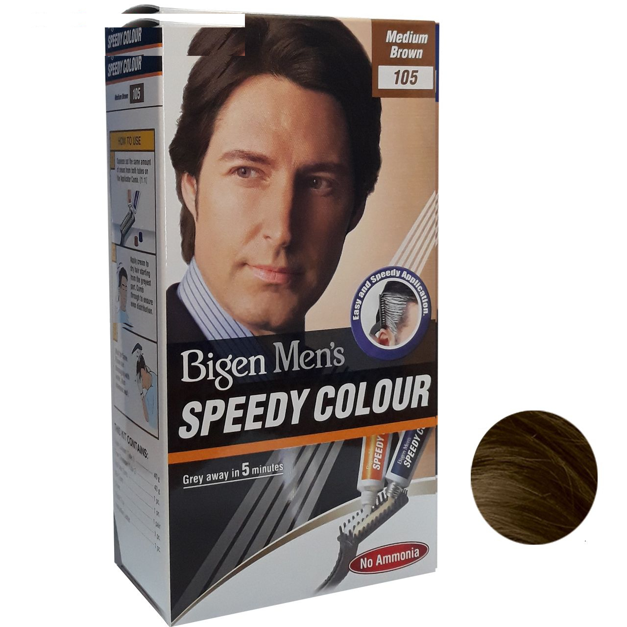 کیت رنگ مو بیگن سری Speedy Colour شماره 105 حجم 40 میلی لیتر رنگ قهواه ای متوسط