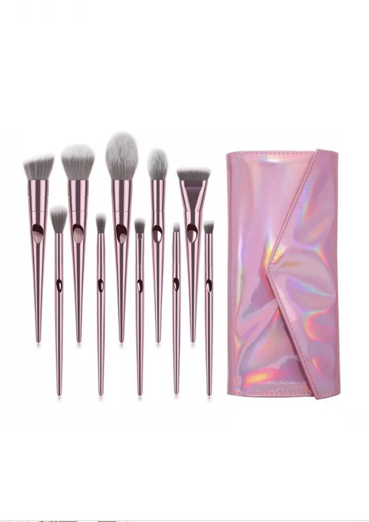 ست برس آرایشی طرح هولوگرام بسته 10 عددی