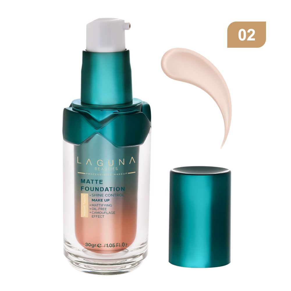 کرم پودر مایع لاگونا مدل MATTE شماره LMF02 مناسب برای پوست چرب و مختلط  وزن 30 گرم