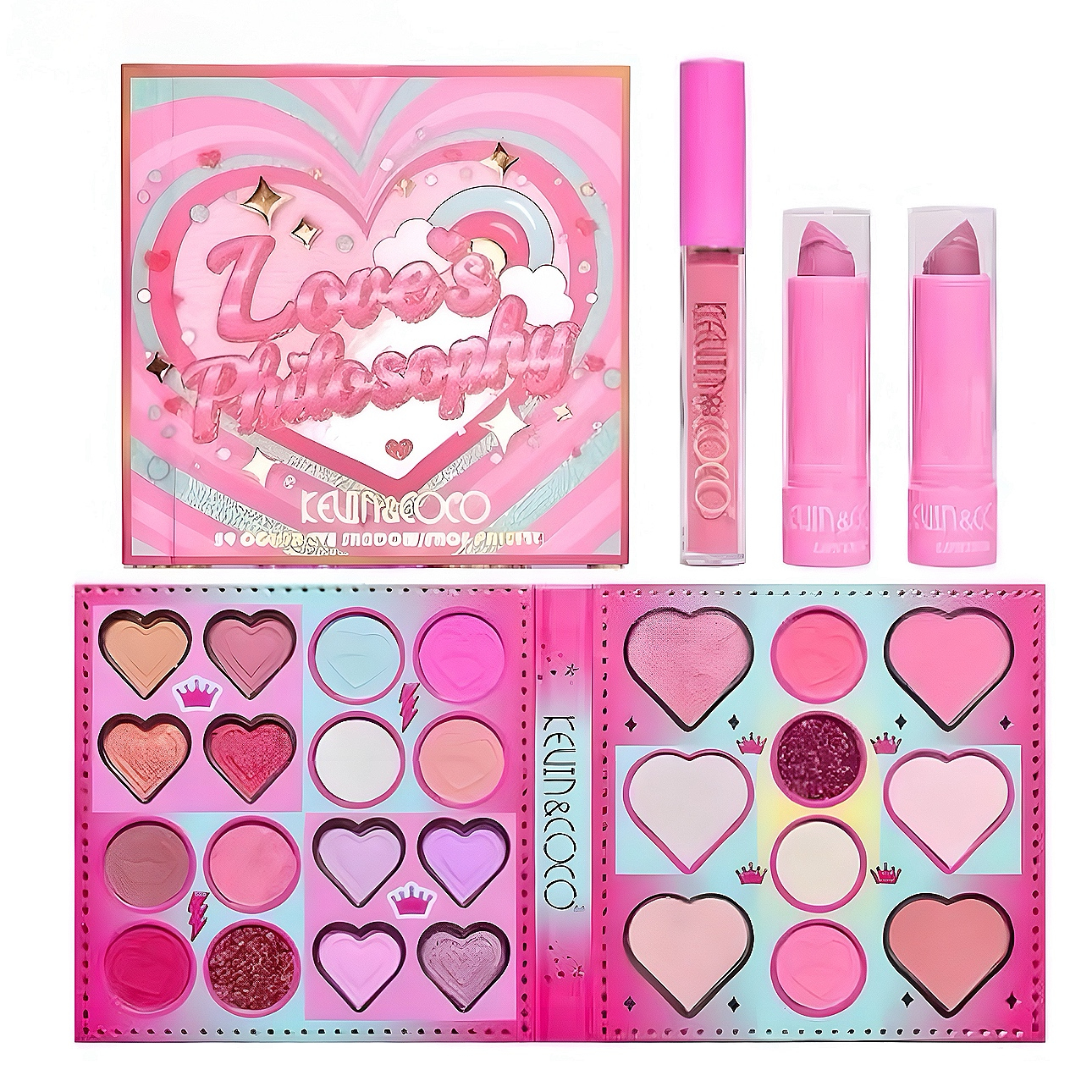 مجموعه آرایشی کوین اند کوکو مدل لاو مجموعه ۴ عددی