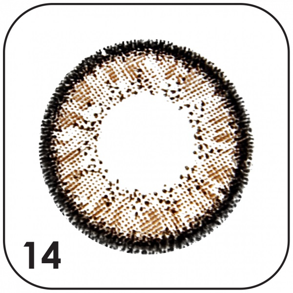 لنز چشم بیوتی شماره 14 رنگ قهوه ای تیره دور مشکی