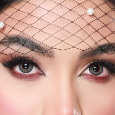 لنز چشم هرا کد H310 رنگ  طوسی عسلی دور دار