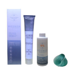 رنگ مو بوسنه مدل FREE AMMONIA شماره 11.011 حجم 100 میلی لیتر رنگ سبز آبی به همراه اکسیدان بوسنه مدل 30vol نه درصدی حجم 150 میلی لیتر