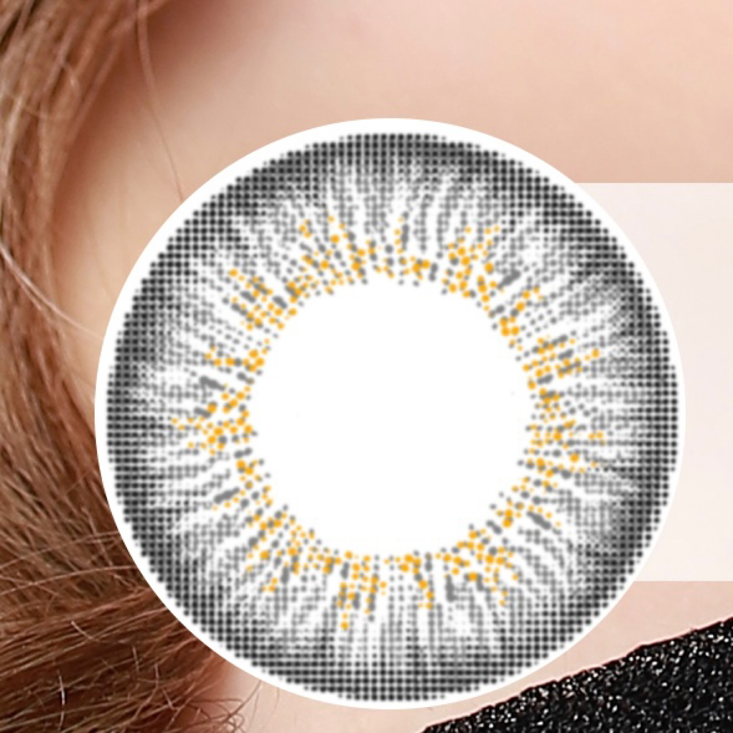 لنز چشم هرا کد H310 رنگ  طوسی عسلی دور دار