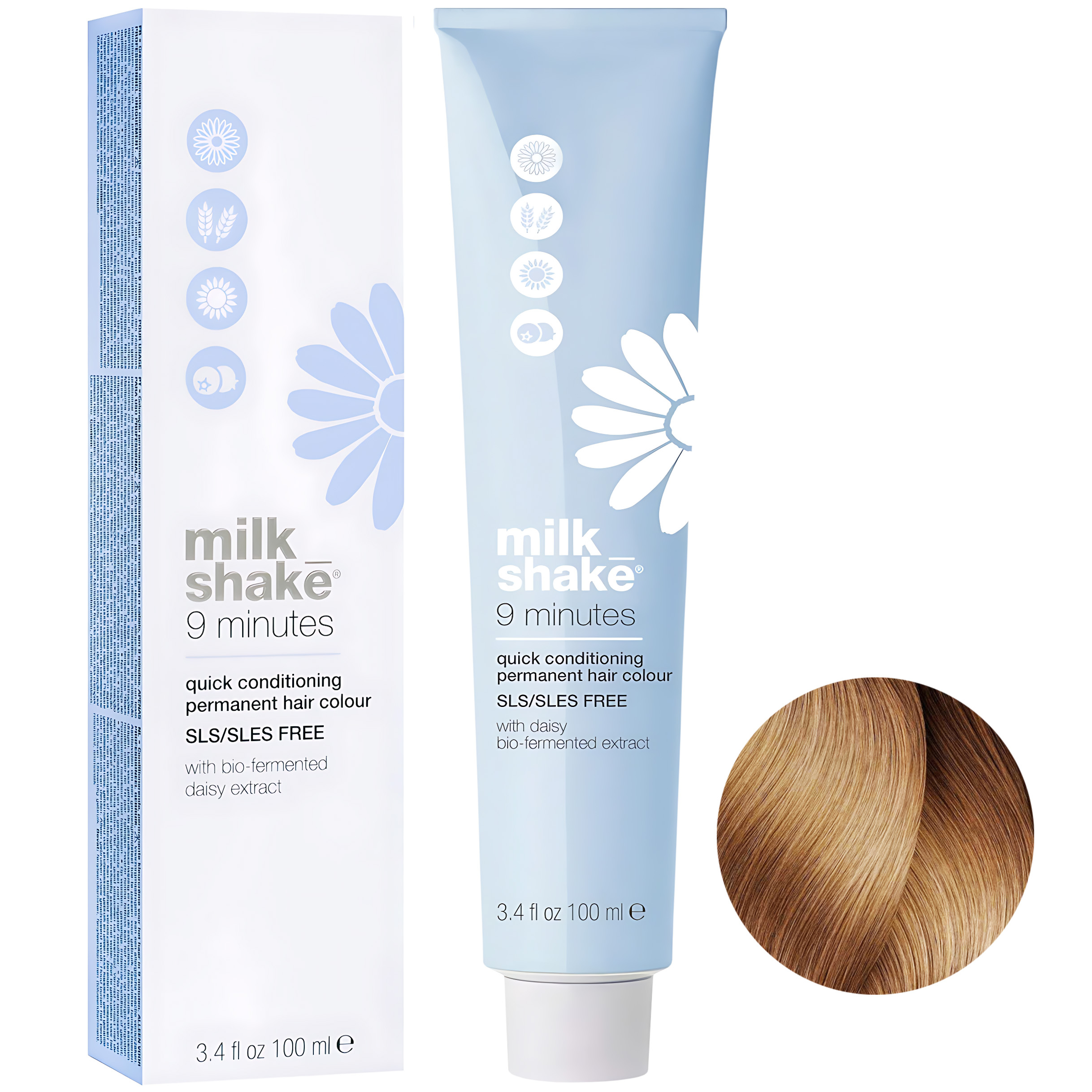 رنگ مو میلک شیک شماره 9.13 حجم 100 میلی لیتر رنگ بلوند طلایی خیلی روشن دودی