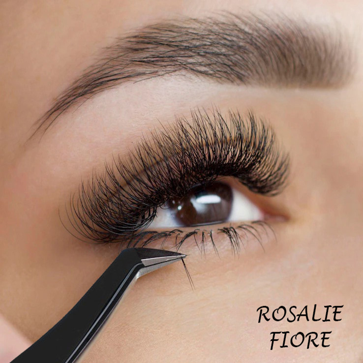 پنس مژه رزالی فیوره مدل TOPX03 به همراه انبر اکستنشن مژه