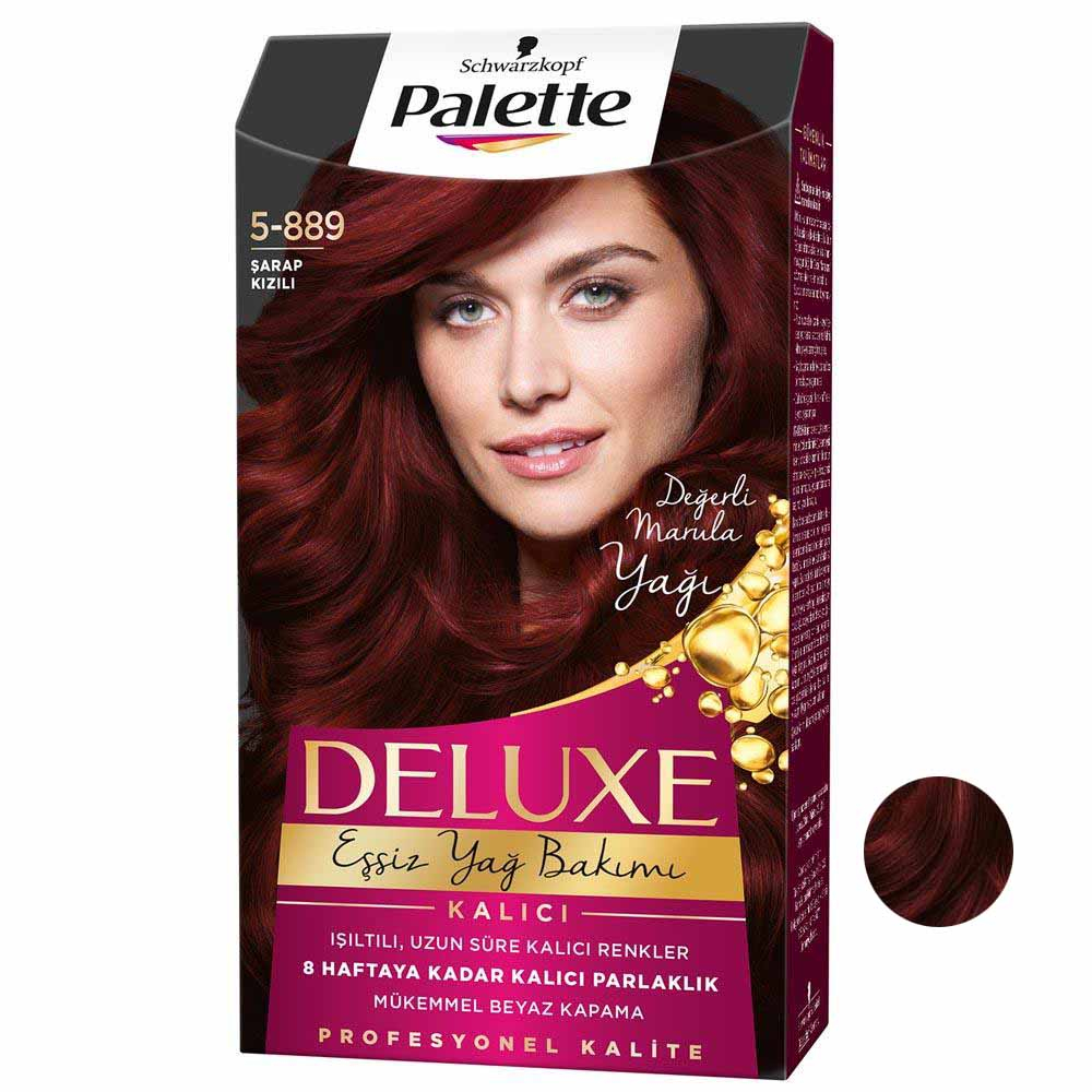 کیت رنگ مو پلت سری DELUXE شماره 889-5 حجم 50 میلی لیتر رنگ شرابی