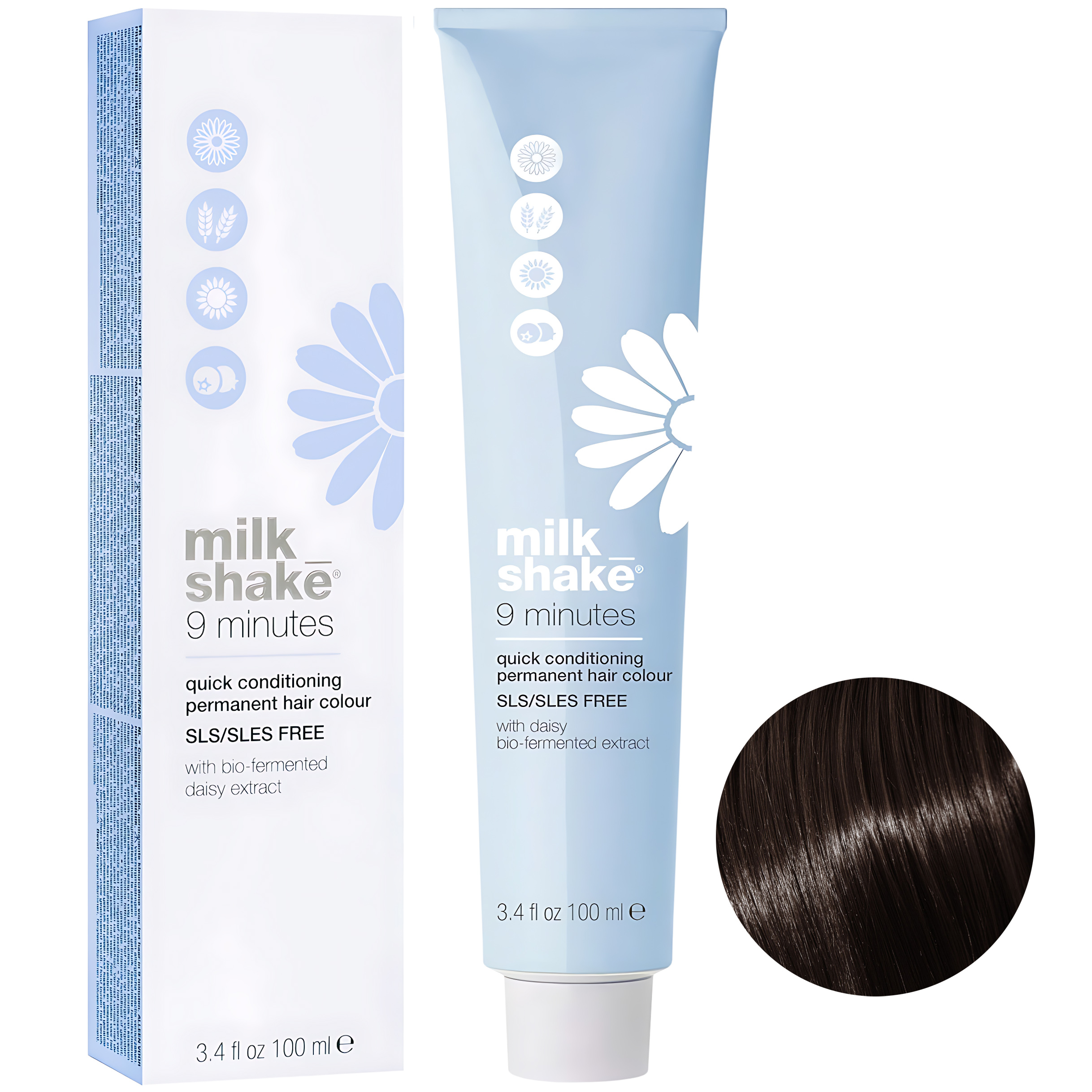 رنگ مو میلک شیک شماره 5.13 حجم 100 میلی لیتر رنگ قهوه ای طلایی روشن دودی