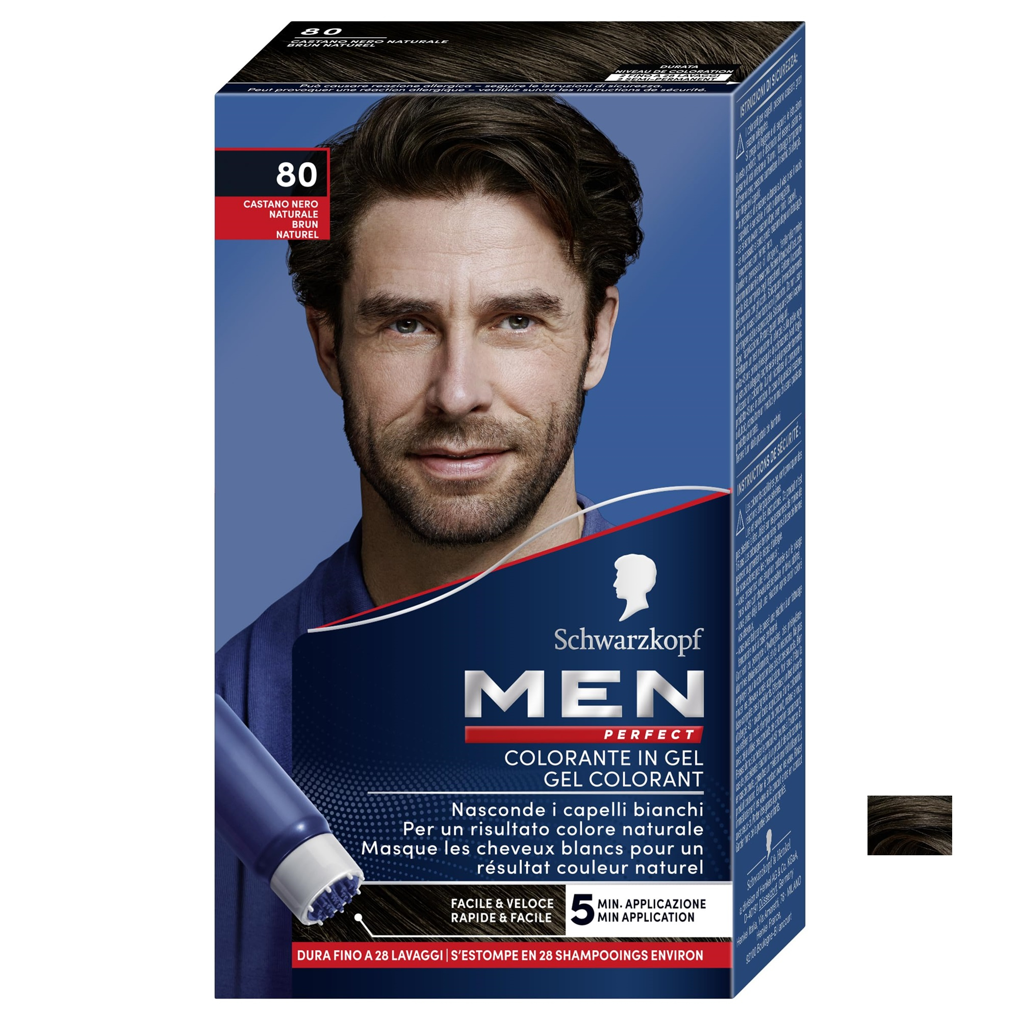 کیت رنگ مو شوآرزکوف شماره 80 حجم 40 میلی لیتر رنگ قهوه ای تیره