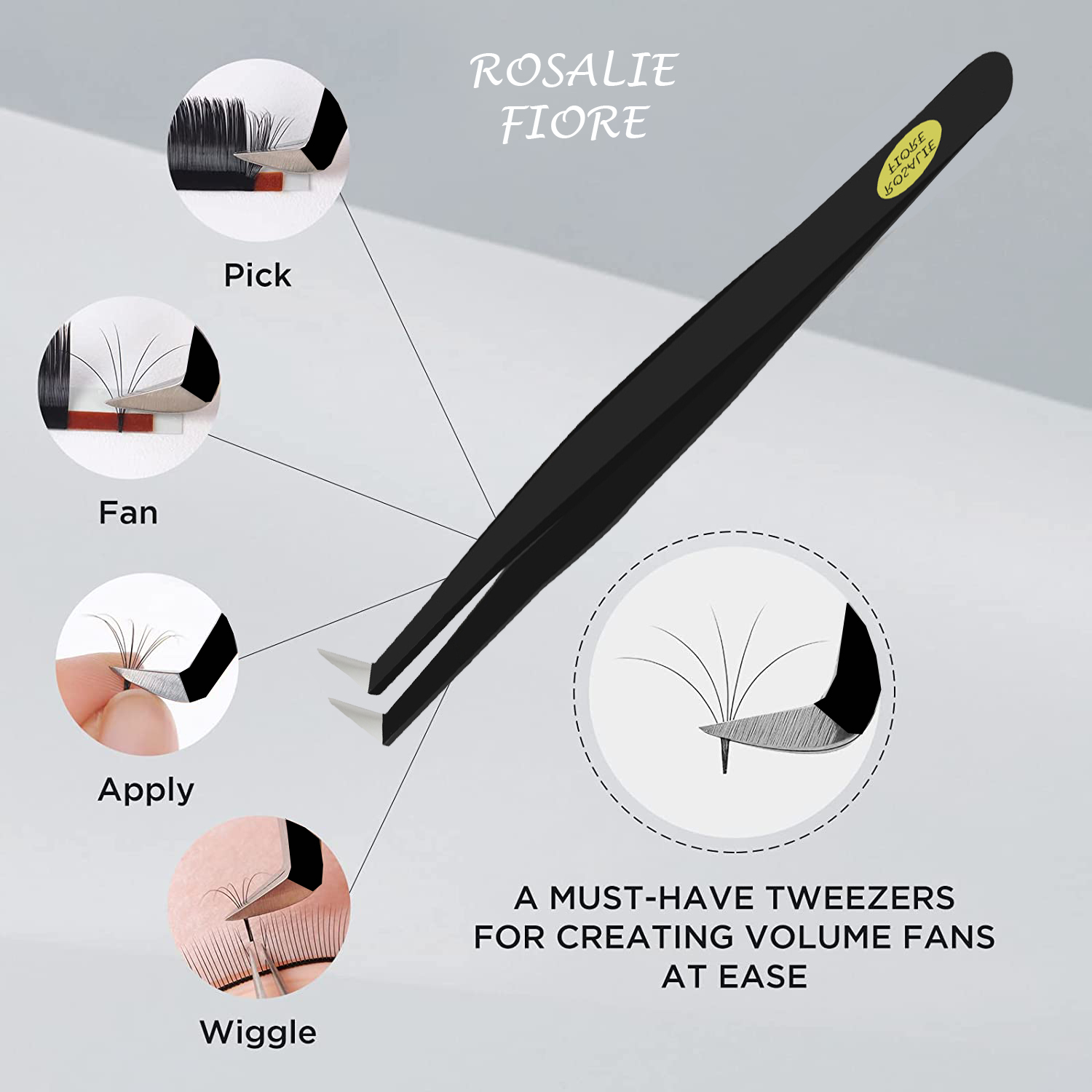 انبر اکستنشن مژه رزالی فیوره مدل TWIN05 بسته 5 عددی