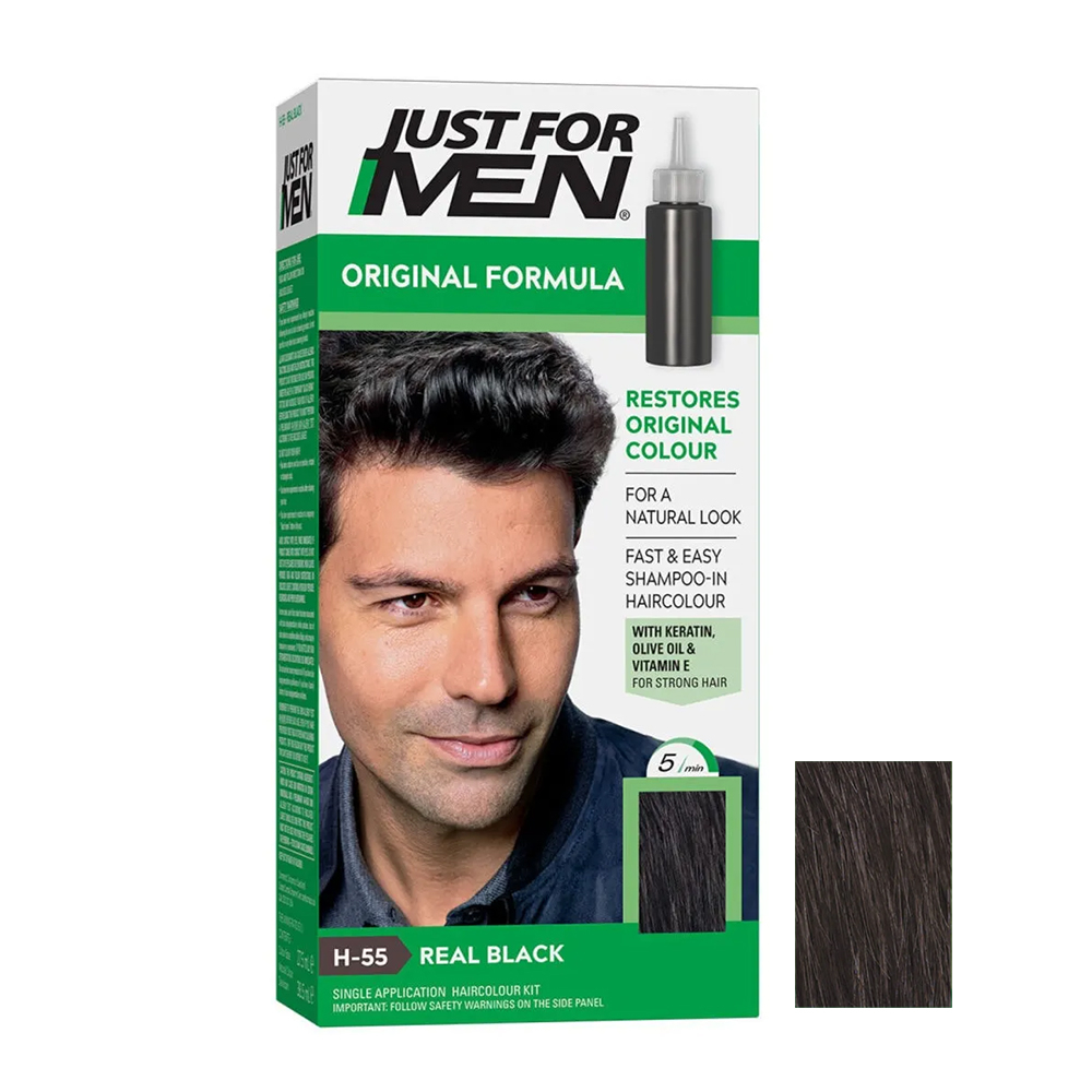 رنگ مو مردانه جاست فور من مدل H-55 حجم 27.5 میلی لیتر رنگ مشکی