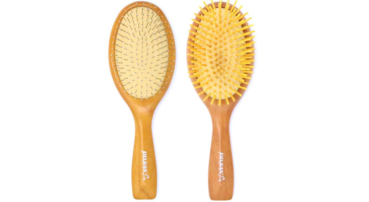 برس چوبی بزرگ حرفه ای دندانه چوبی و فلزی دلگان مدل W01-1400001 بسته 2 عددی