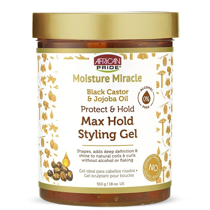ژل حالت‌دهنده مو آفریکن پراید مدل Black Castor & Jojoba Oil حجم 510 میلی‌لیتر