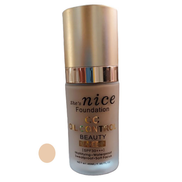 کرم پودر مایع spf30 شیز نایس شماره 102 مناسب برای انواع پوست حجم 46 میلی لیتر