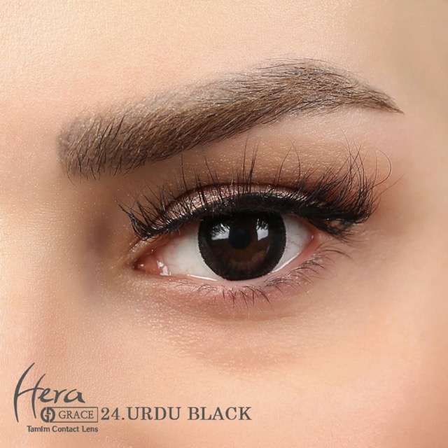 لنز چشم هرا گریس شماره 24 کد S02 مدل Urdu رنگ طوسی مشکی تیره