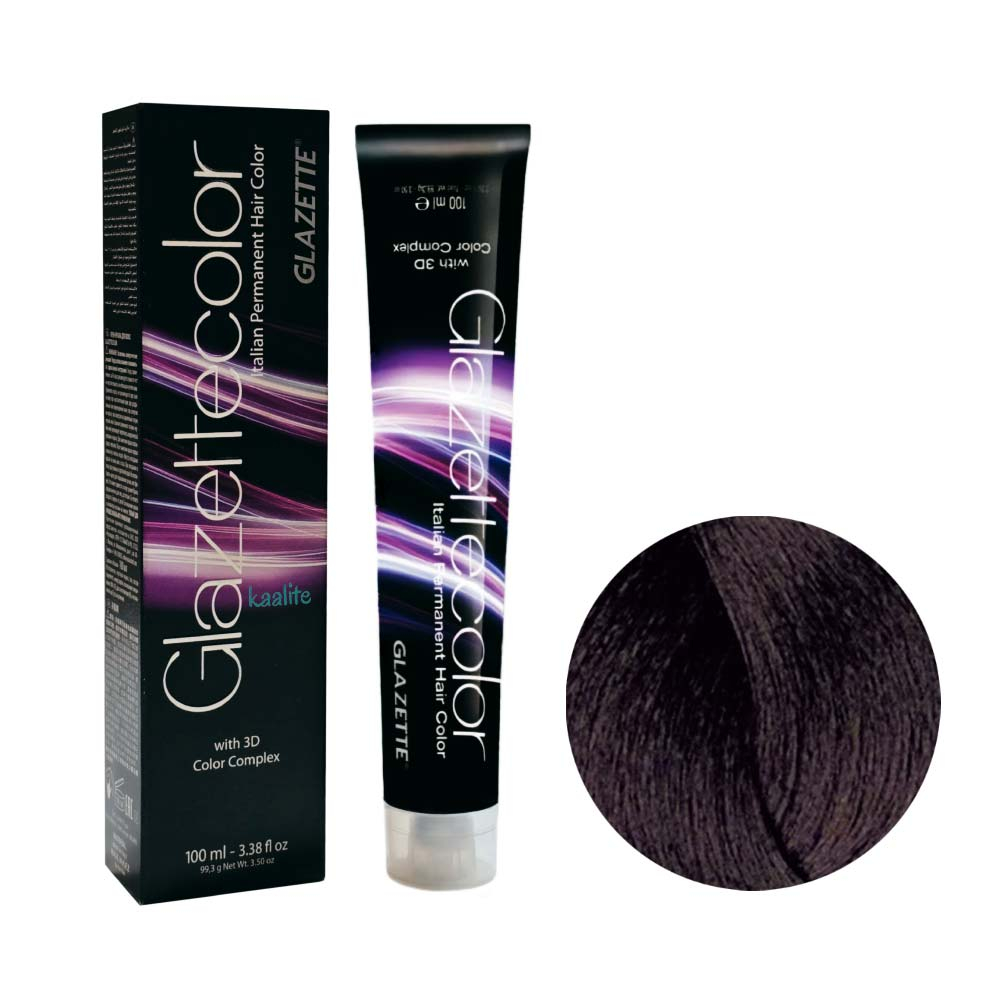 رنگ مو گلازت شماره N3 حجم 100 میلی لیتر رنگ قهوه ای تیره