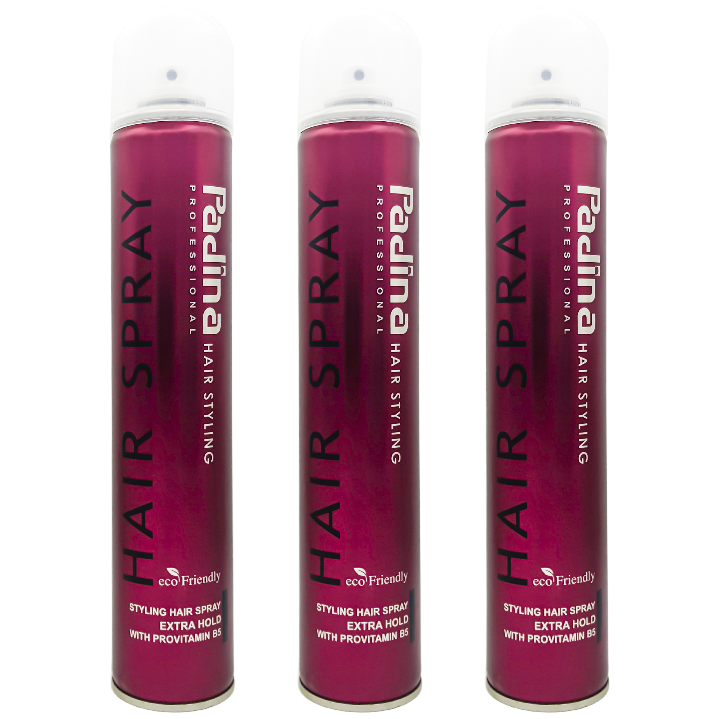 اسپری حالت دهنده مو پادینا مدل Extra Hold حجم 500 میلی لیتر مجموعه 3 عددی
