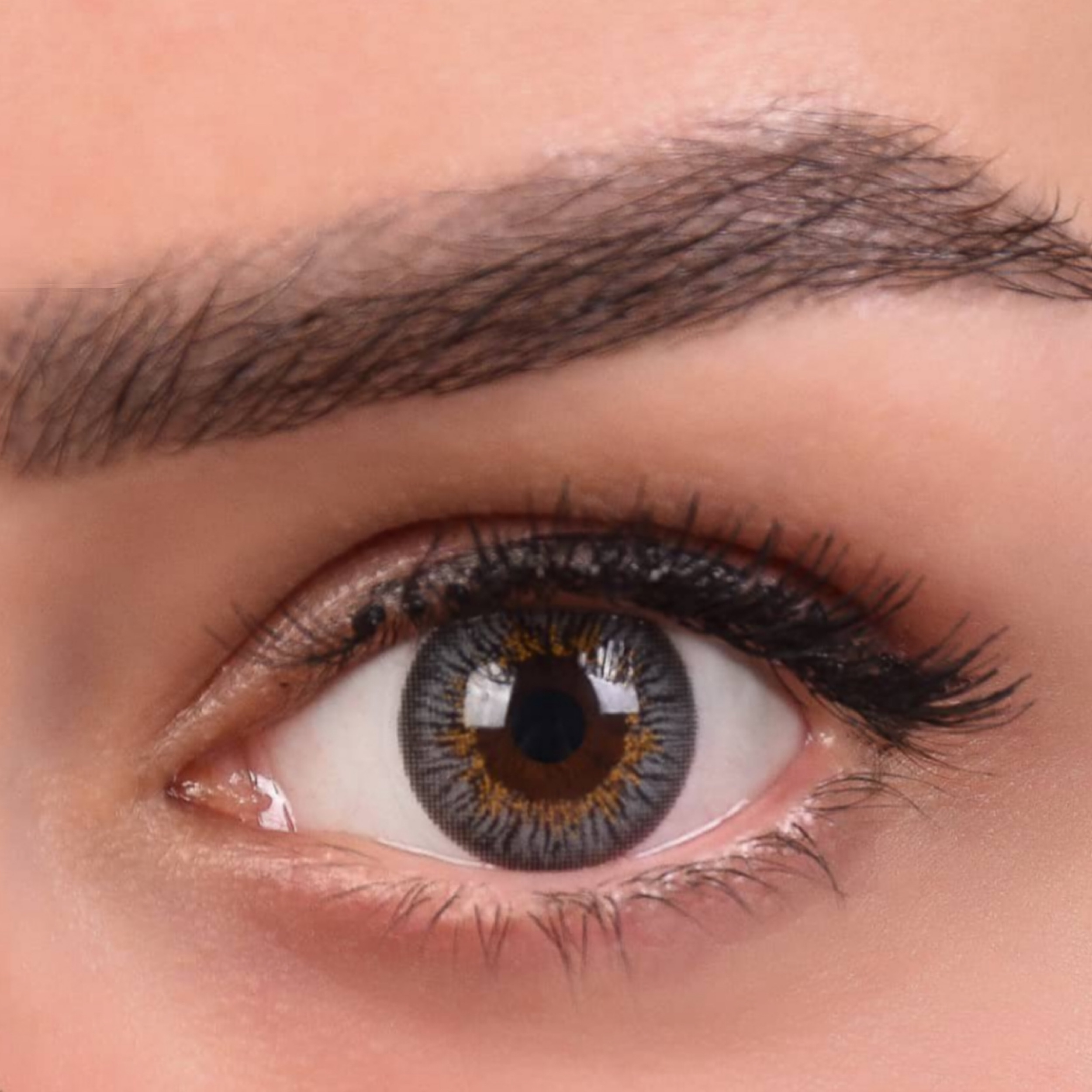 لنز چشم هرا کد H310 رنگ  طوسی عسلی دور دار