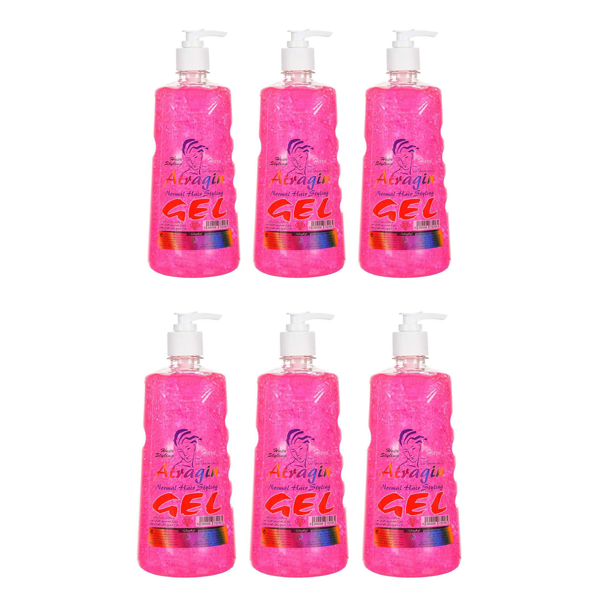 ژل حالت دهنده مو عطرآگین مدل HARD حجم 750 میلی لیتر مجموعه 6 عددی