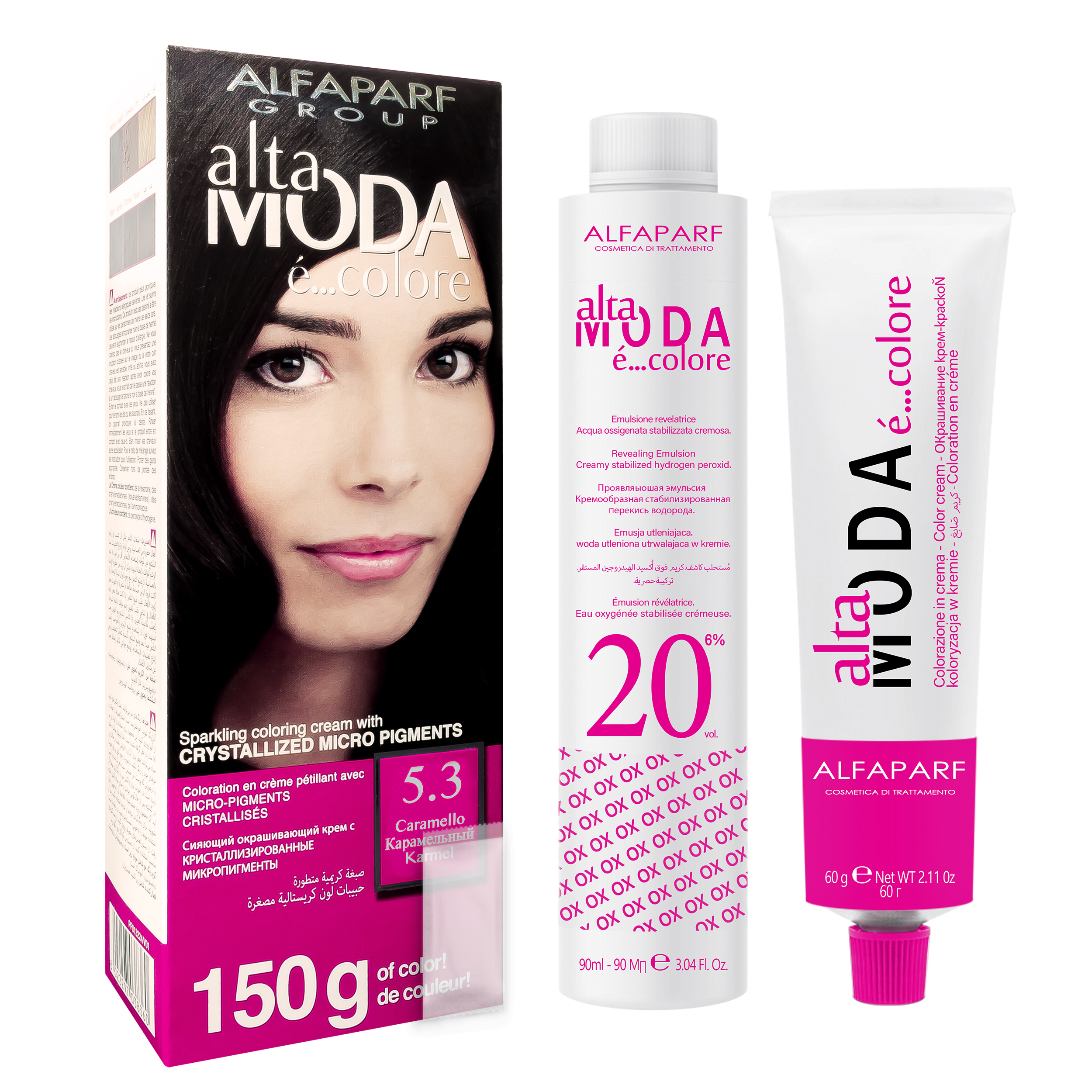 کیت رنگ مو آلتا مودا شماره 5.3 وزن 150 گرم رنگ قهوه ای روشن