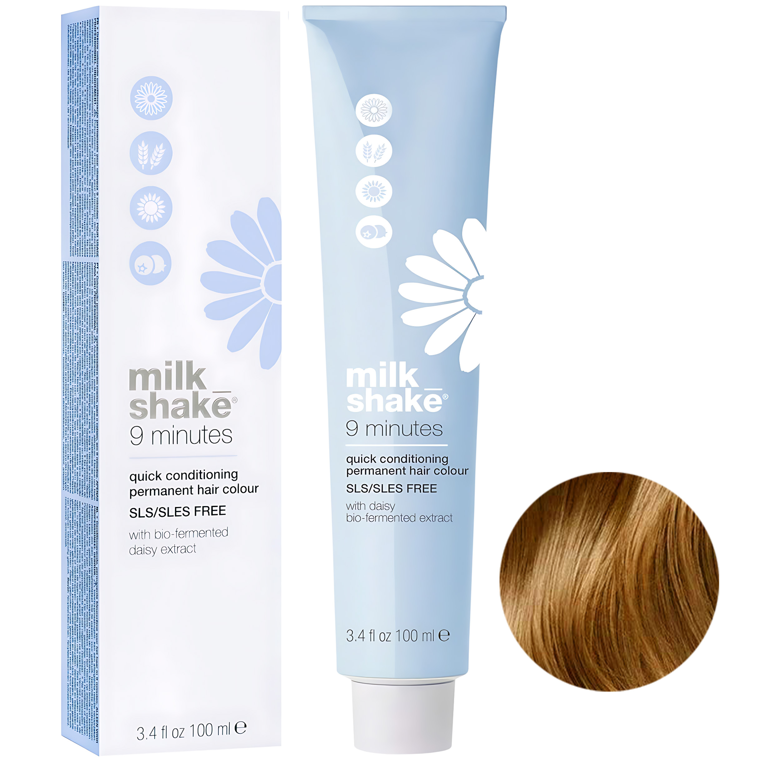 رنگ مو میلک شیک شماره 8.3 حجم 100 میلی لیتر رنگ بلوند طلایی روشن