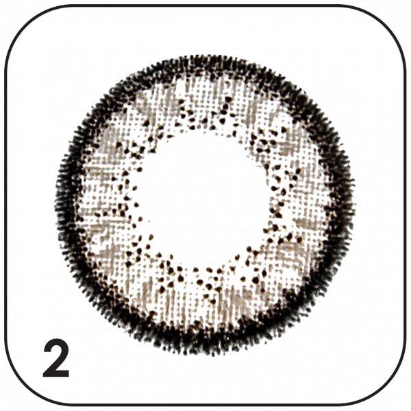 لنز چشم بیوتی شماره 2 رنگ خاکستری روشن دور مشکی