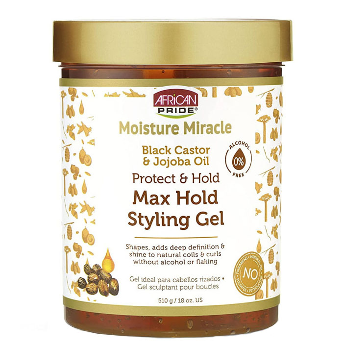 ژل حالت‌دهنده مو آفریکن پراید مدل Black Castor & Jojoba Oil حجم 510 میلی‌لیتر